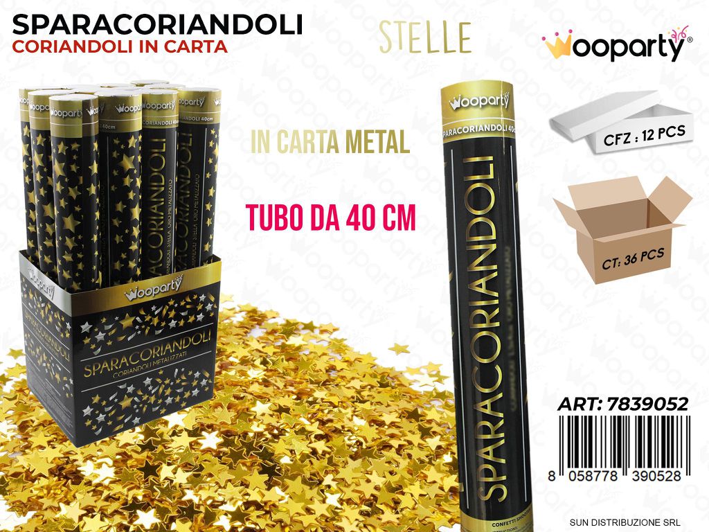 SPARACORIANDOLI STELLE ORO METAL 40CM /PZ DA 12**