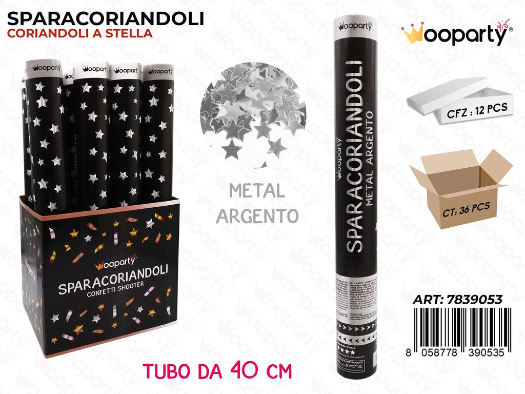 SPARACORIANDOLI STELLE ARGENTO METAL 40CM