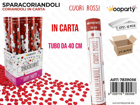 SPARACORIANDOLI CUORI ROSSI 40CM /PZ DA 12**