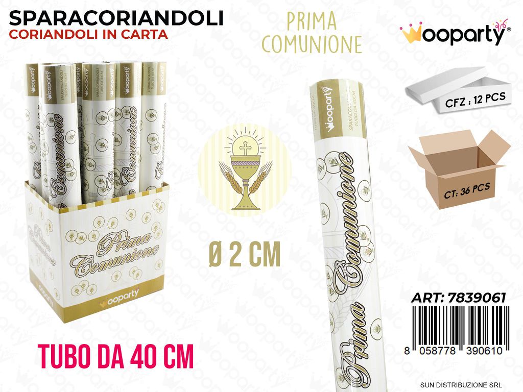 SP.CORIANDOLI PRIMA COMUNIONE 40CM /PZ DA 12**