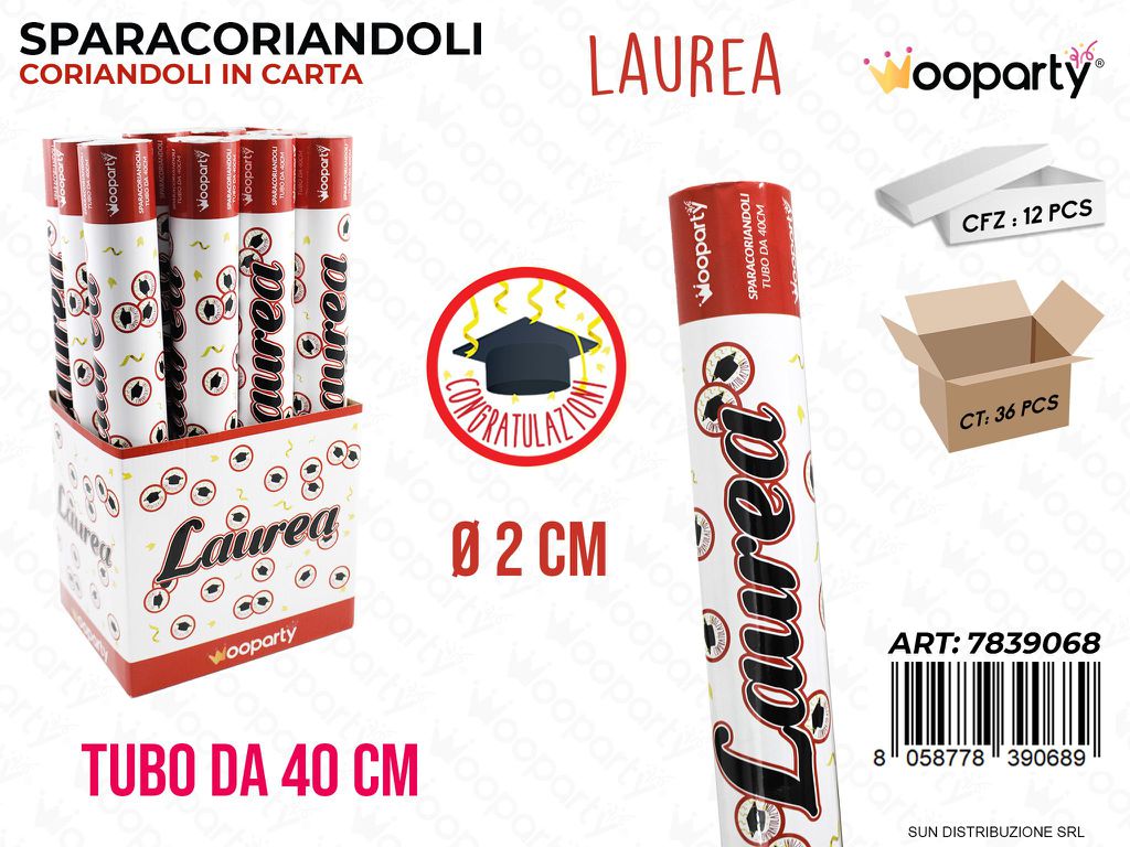SP.CORIANDOLI LAUREA 40CM /PZ DA 12**