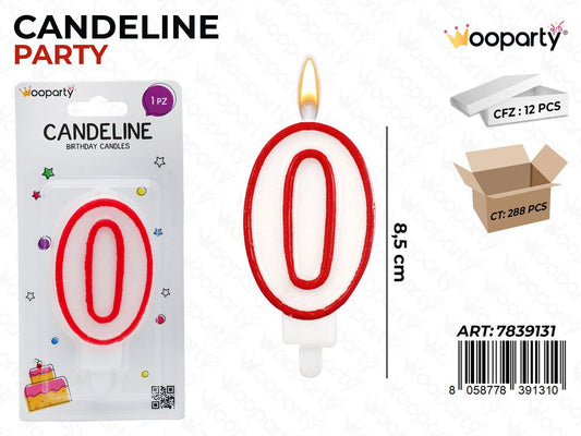 Candeline Party Bia-Rosso N. 0 8.5Cm