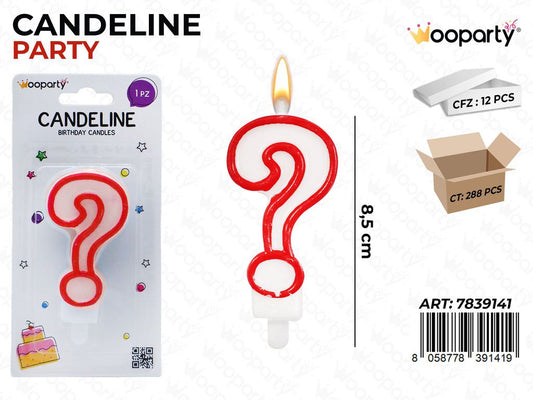 CANDELA CON PUNTO INTERROGATIVO 8.5CM /PZ DA 12**