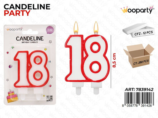 CANDELINE PARTY N.18 8.5CM /PZ DA 12**