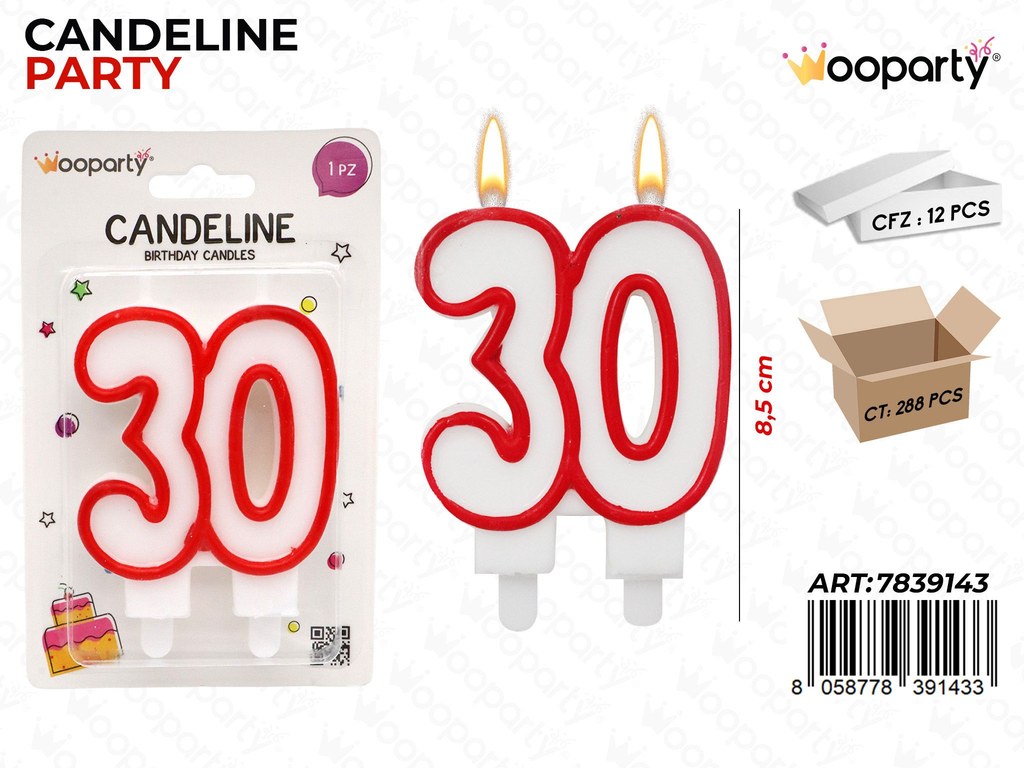 CANDELINE PARTY N.30 8.5CM