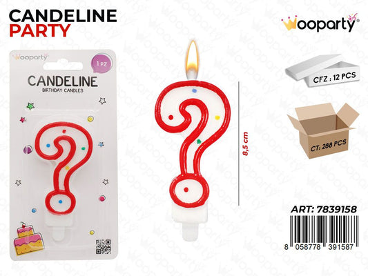 CANDELA CON PUNTO INTERROGATIVO 8.5CM /PZ DA 12**