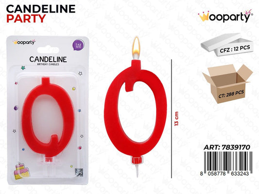 CANDELINE PARTY ROSSO N.0 13CM /PZ DA 12**