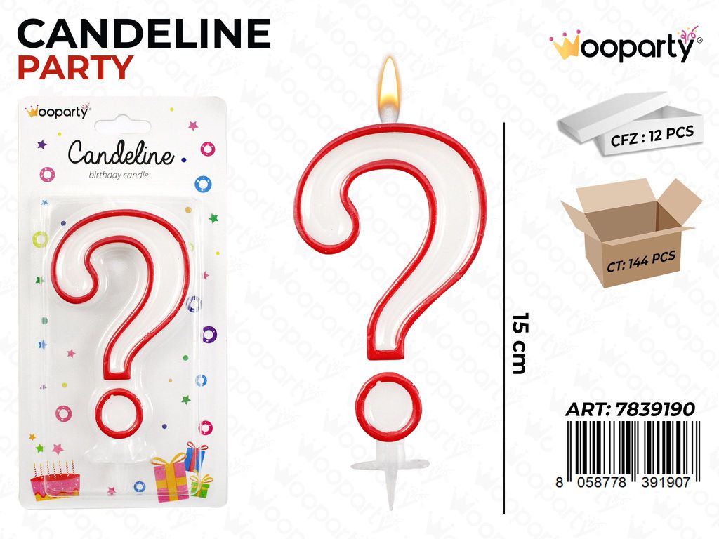 CANDELA GIGANTE CON PUNTO INTERROGATIVO 15CM /PZ DA 12**