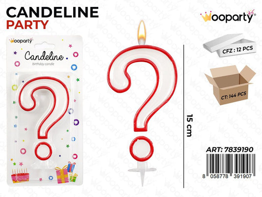 CANDELA GIGANTE CON PUNTO INTERROGATIVO 15CM /PZ DA 12**