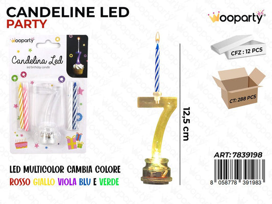 CANDELINE LED MULTICOLOR N.7 12.5CM /PZ DA 12**