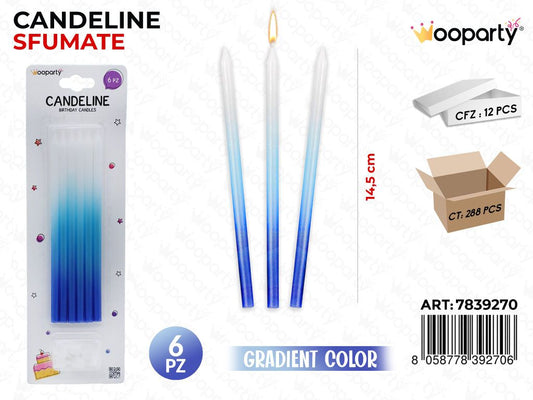 CANDELINE GRADIENT COL. 6PCS 14.5CM /PZ DA 12**