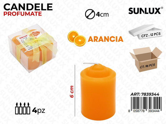 Candele Profumate Arancia 4Psc 6Cm