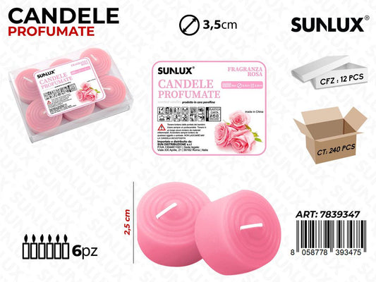 Candele Profumate Rosa 6PCS 2.5*3.5CM