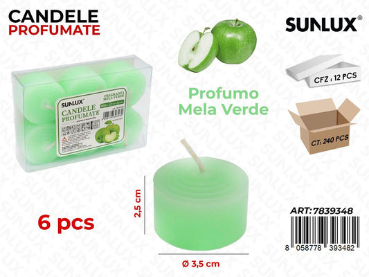 Candele Profumate Mela Verde 6PCS 2.5*3.5CM