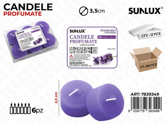 CANDELE PROFUMATE LAVANDA 6PCS 2.5*3.5CM /PZ DA 12**