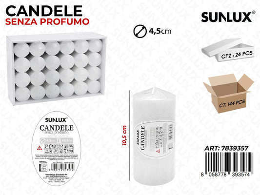 Candele Senza Profumo Bianco 4.5*10.5CM