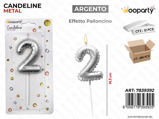 CANDELINE ARG.  METAL E. PALLONCINO N. 2 14.5CM /PZ DA 12**