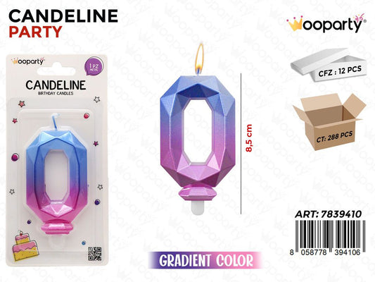 CANDELINE DIAMOND GRADIENT COLOR N. 0 8.5CM /PZ DA 12**