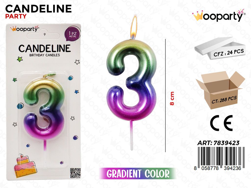 CANDELINE GRADIENT COLOR N.3 8CM/PZ DA 24**