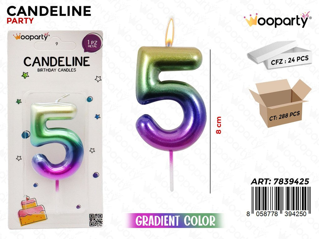 CANDELINE GRADIENT COLOR N.5 8CM/PZ DA 24**