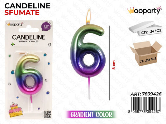 CANDELINE GRADIENT COLOR N.6 8CM/PZ DA 24**