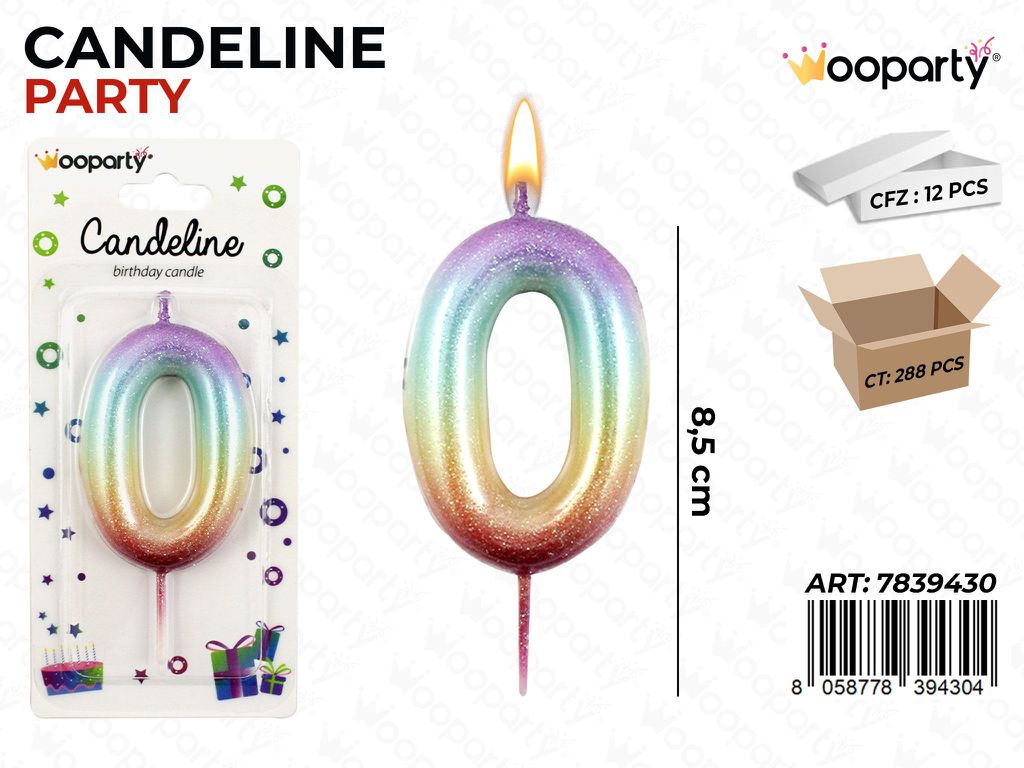 CANDELINE PARTY GRADIENT PASTEL N.0 8.5CM /PZ DA 12**