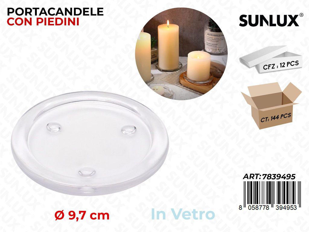 Portacandele in Vetro Rotondo 10CM