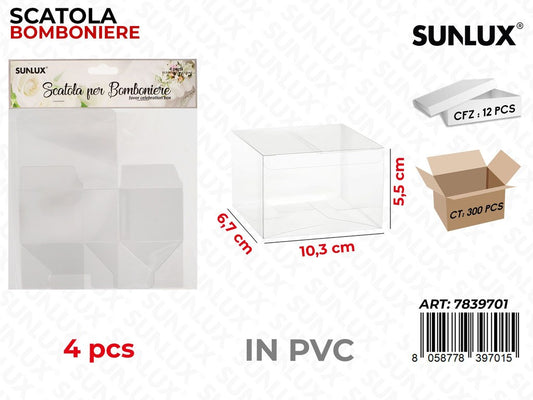 Scatola Bomb. in Pvc 4PCS 6.7*5.5*10.3CM