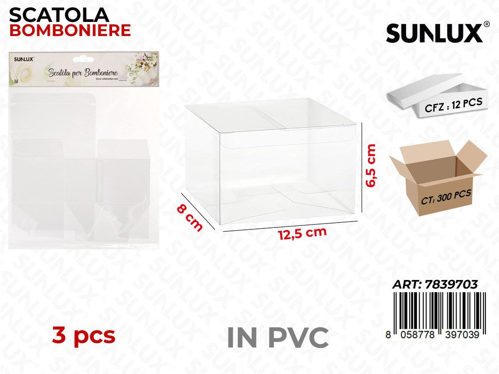 Scatola Bomb. in Pvc 3PCS 12.5*6.5*8CM