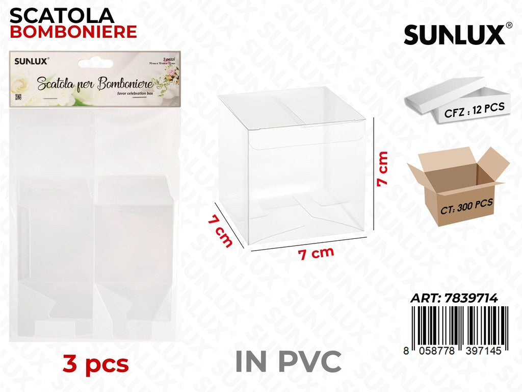 Scatola Bomb. in Pvc 3PCS 7*7*7CM