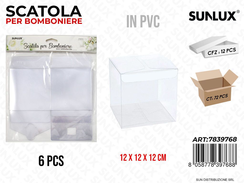 Scatola Bomboniere in Pvc 6PCS 12*12*12CM