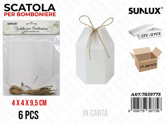 Scatola per Bomb. Bia. 6PCS 4*4*9.5CM