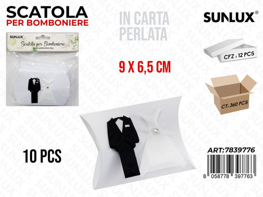 Scatola per Bomb. Bia. Sposi 10PCS 9*6.5CM