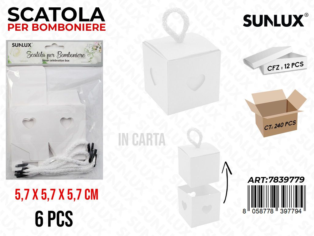 Scatola per Bomb. Bia. 6PCS 5.7*5.7*5.7CM