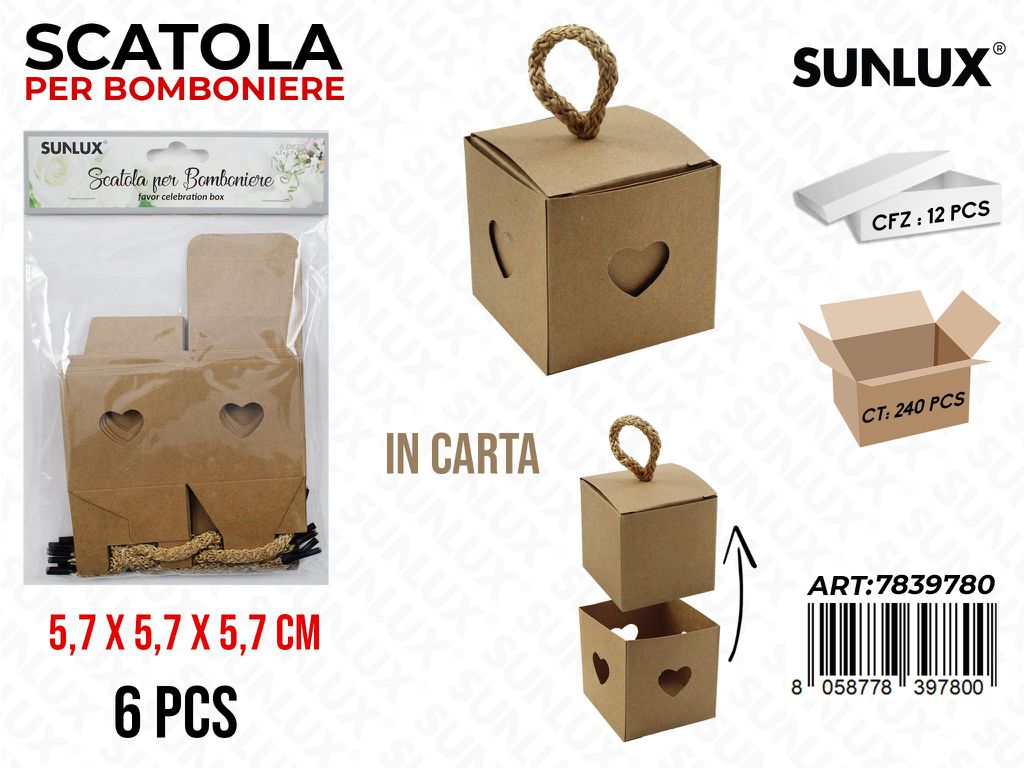 Scatola per Bomb. Avana 6PCS 5.7*5.7*5.7CM