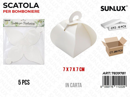 Sunlux Scatola Bomb. in Carta 5PCS 7*7*7CM
