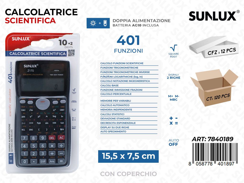 Sunlux Calcolatrice Scientifica Z170 15.5*7.5CM