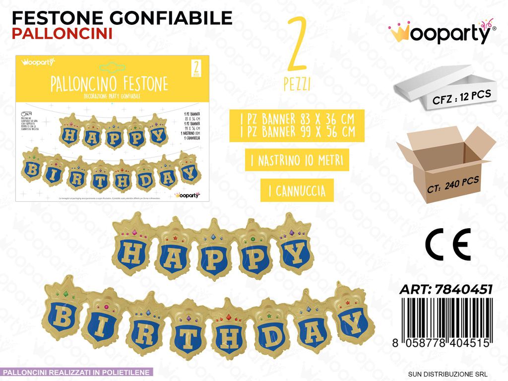 FESTONE PALLONCINO H. B. 83*36/ 99*56CM /PZ DA 12**