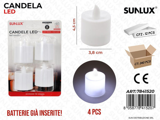 Candele Led Bianco 3.8*3.2CM 4PCS