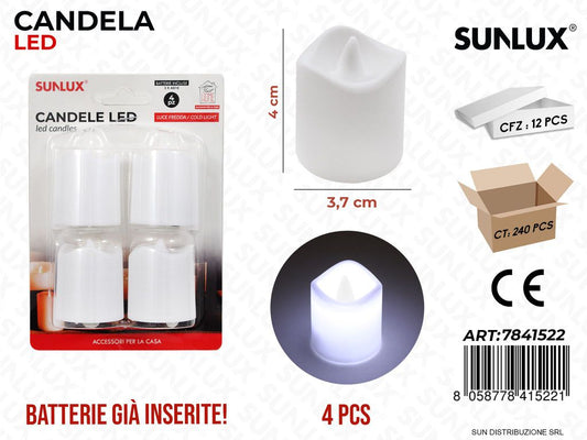 Candele Led Bianco 3.7*4CM 4PCS