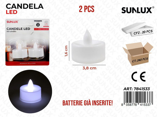 Candela Led Freddo 2PCS 3.8*1.6CM