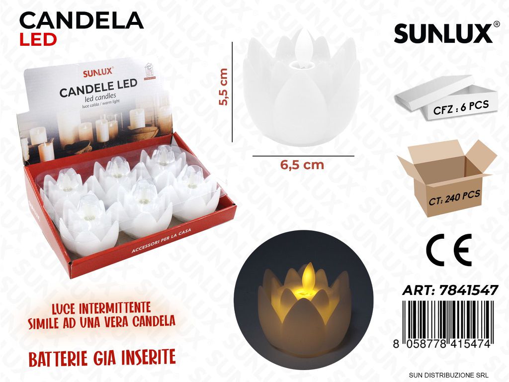 Esp. Candele Led Fiore Bianco 6.5*5.5CM