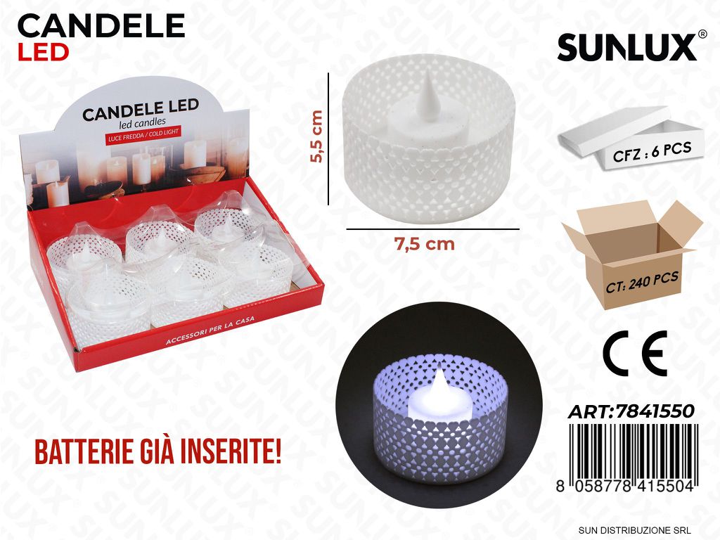 Candela Led c/ Batteria 7.5*5.5CM