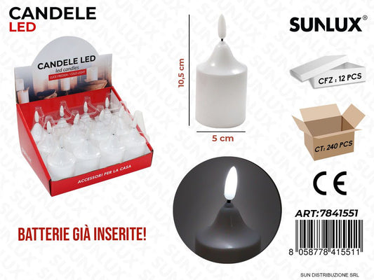 Candela Led c/ Batteria 5*10.5CM