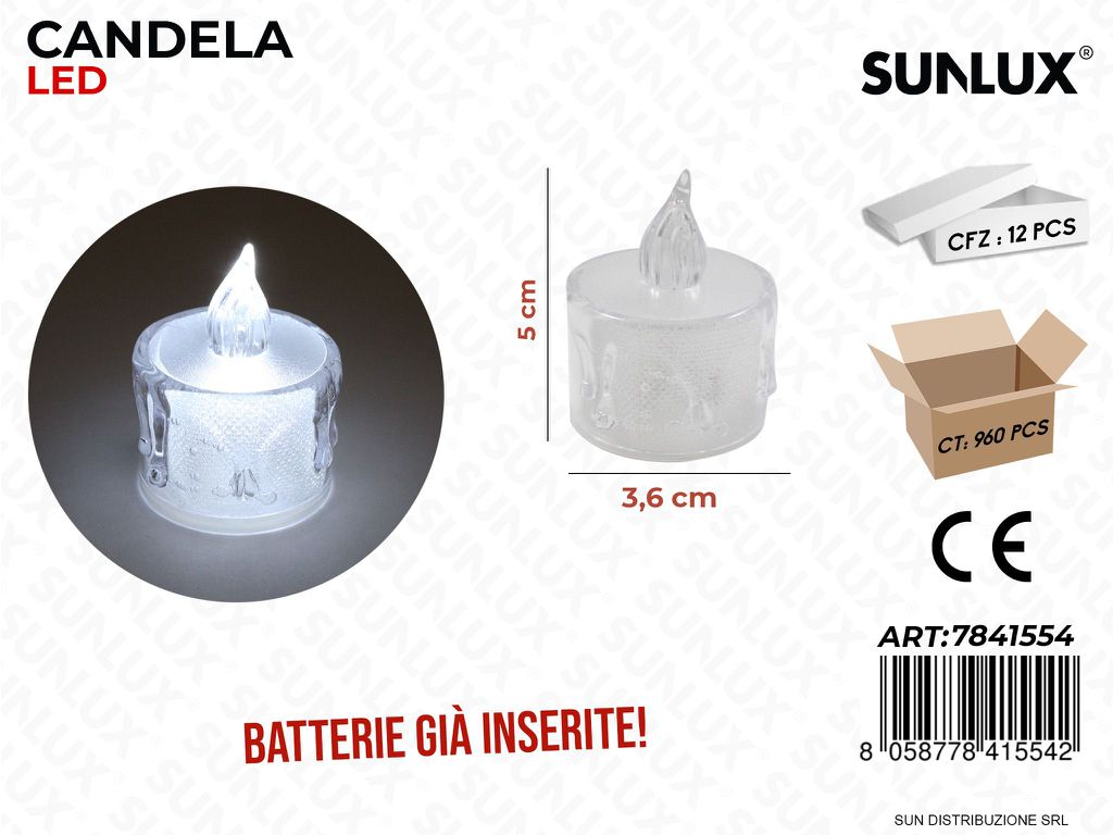 Candela Led c/ Batteria 3.6*5CM