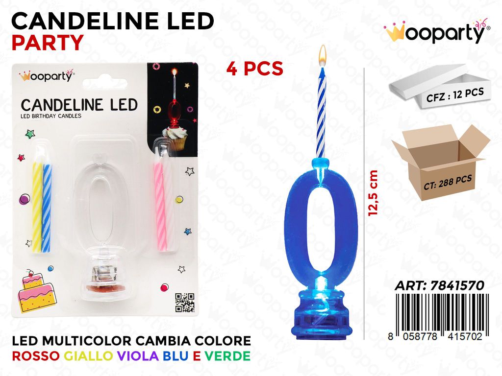 CANDELINE LED MULTICOLOR N.0 12.5CM