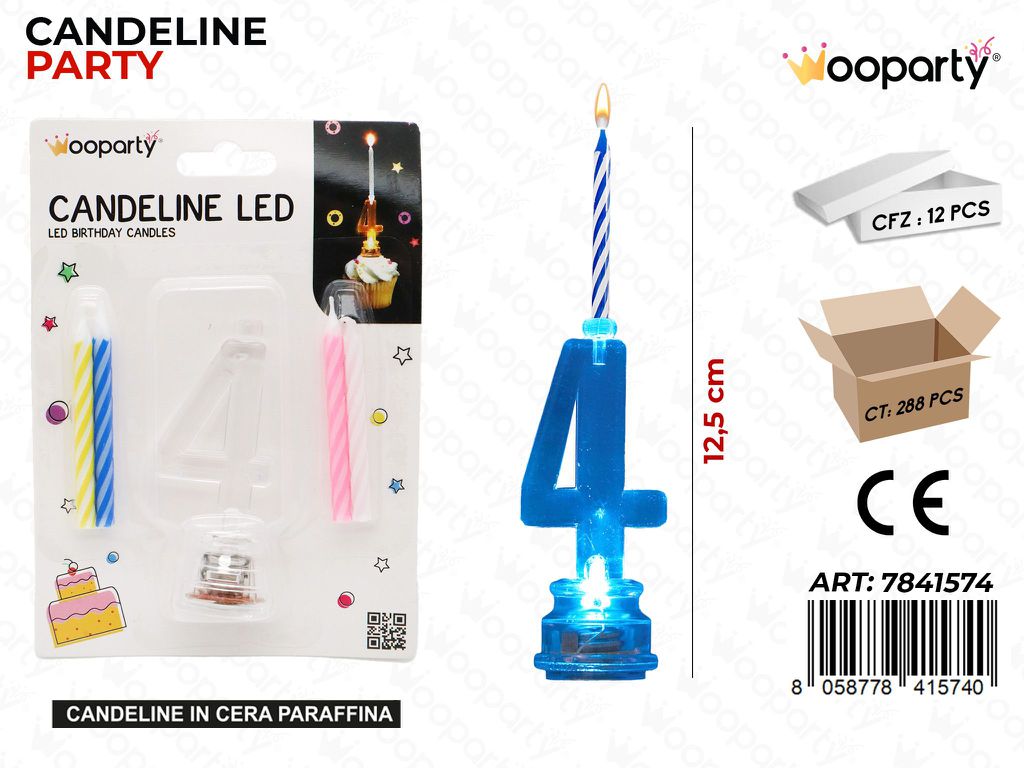 CANDELINE LED MULTICOLOR N.4 12.5CM /PZ DA 12**