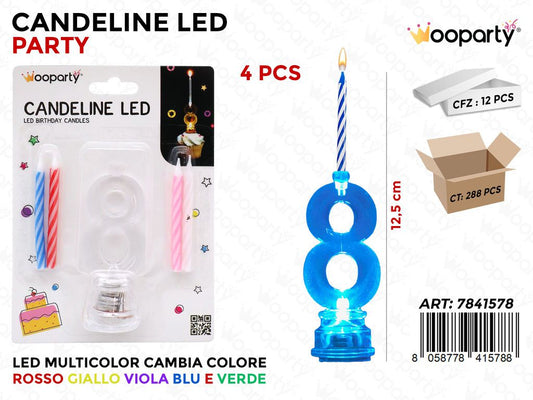 CANDELINE LED MULTICOLOR N.8 12.5CM