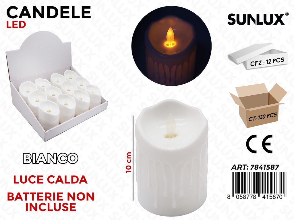 Sunlux Candele Led Bianco Luce Calda 10CM