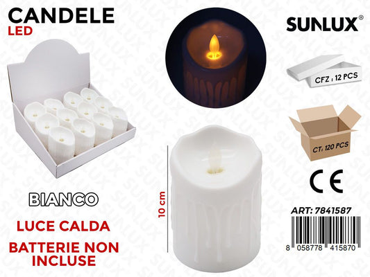 Sunlux Candele Led Bianco Luce Calda 10CM